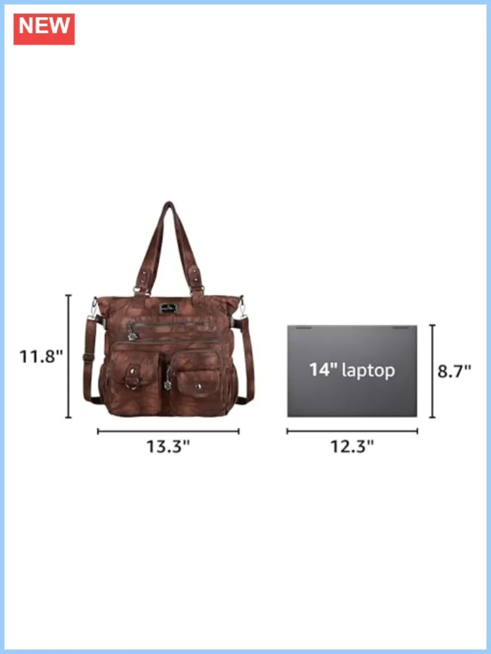 Washed PU Leather Hobo Bag Satchel Shoulder Crossbody Tote